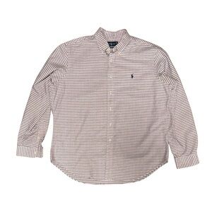 Ralph Lauren Shirt Navy Blue & Pink Plaid size XL